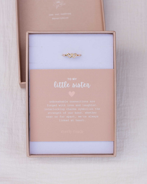 Linked Hearts CZ Ring • Little Sister
