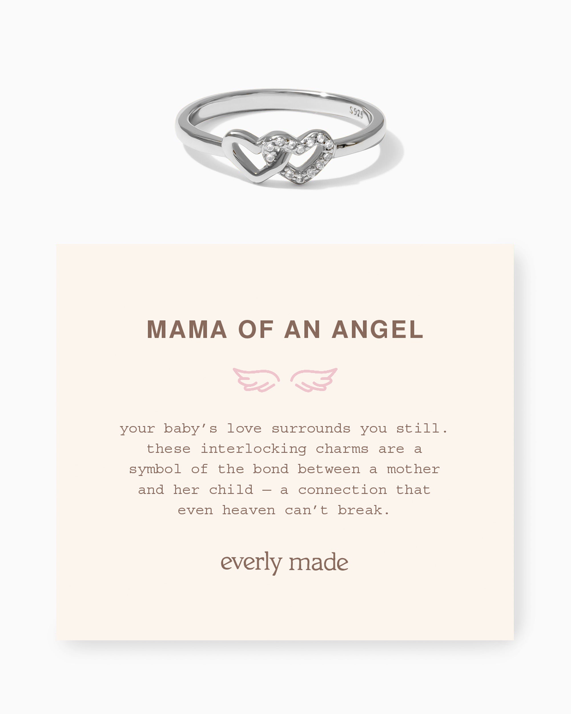 Linked Hearts CZ Ring • Mama of an Angel (Final Sale)