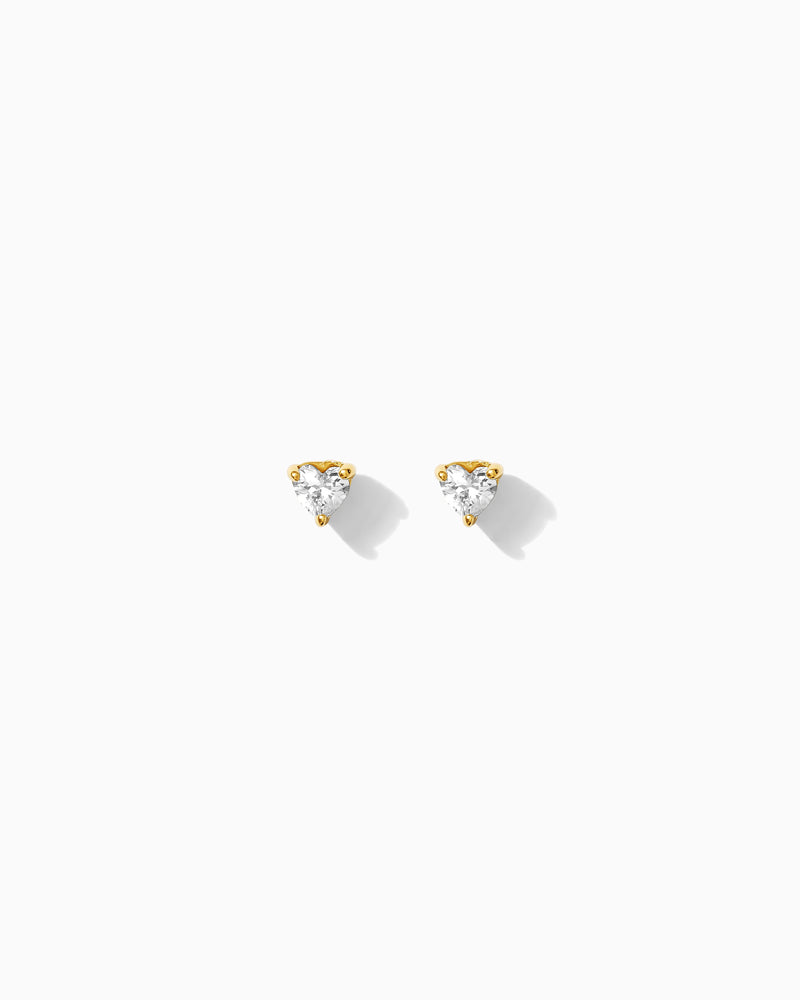 Peyton Tiny Heart CZ Stud Earrings