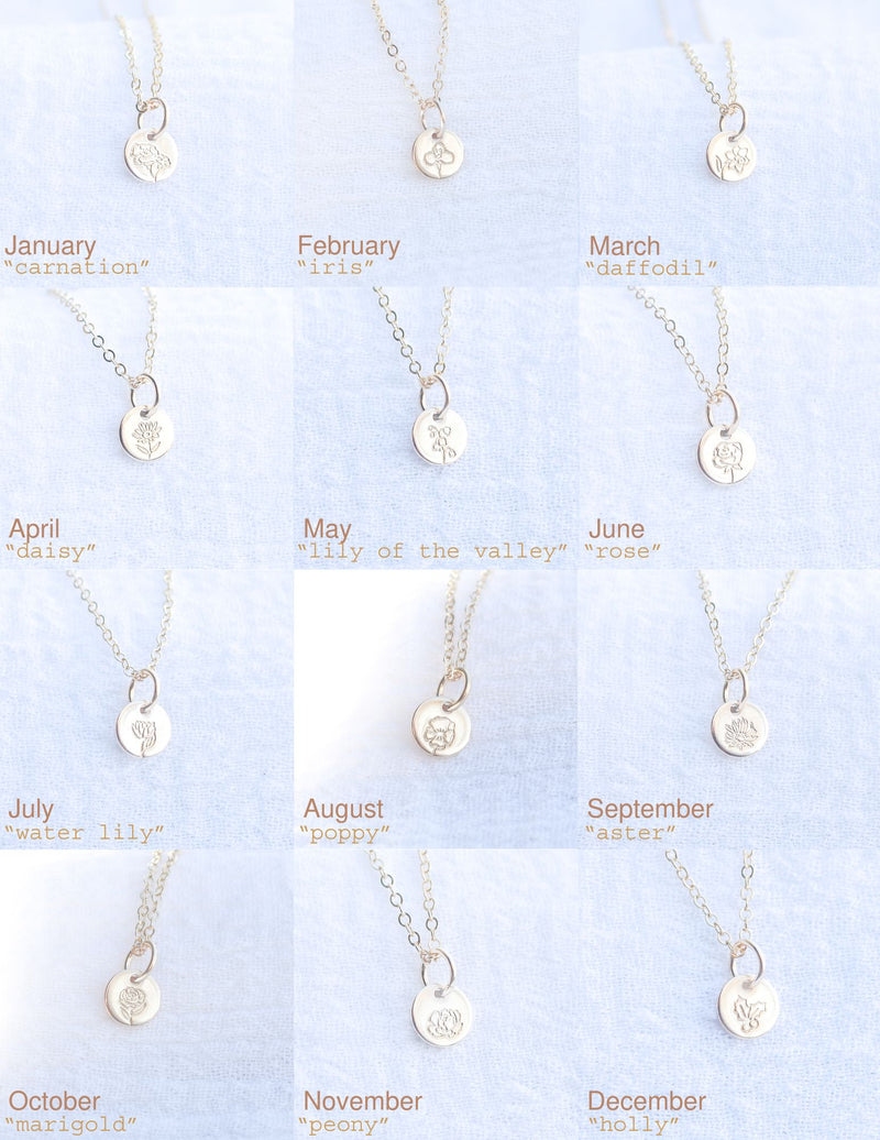 6.3mm Birth Flower Necklace