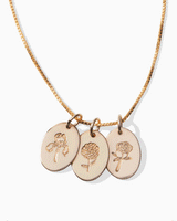 Anthos Oval Birth Flower Necklace