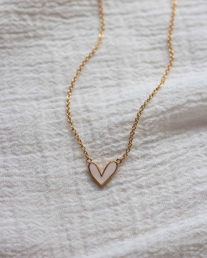 Adeline Blush Pink Heart Necklace