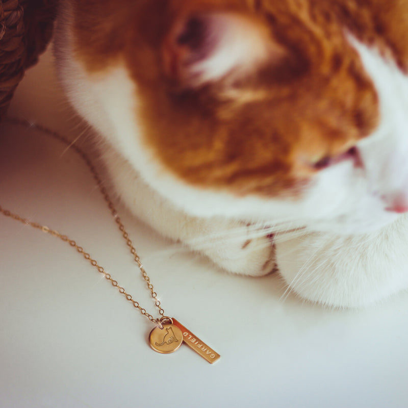 Salem Cat & Name Necklace