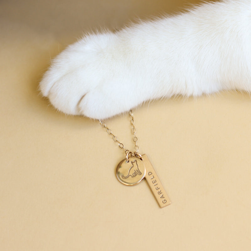 Salem Cat & Name Necklace