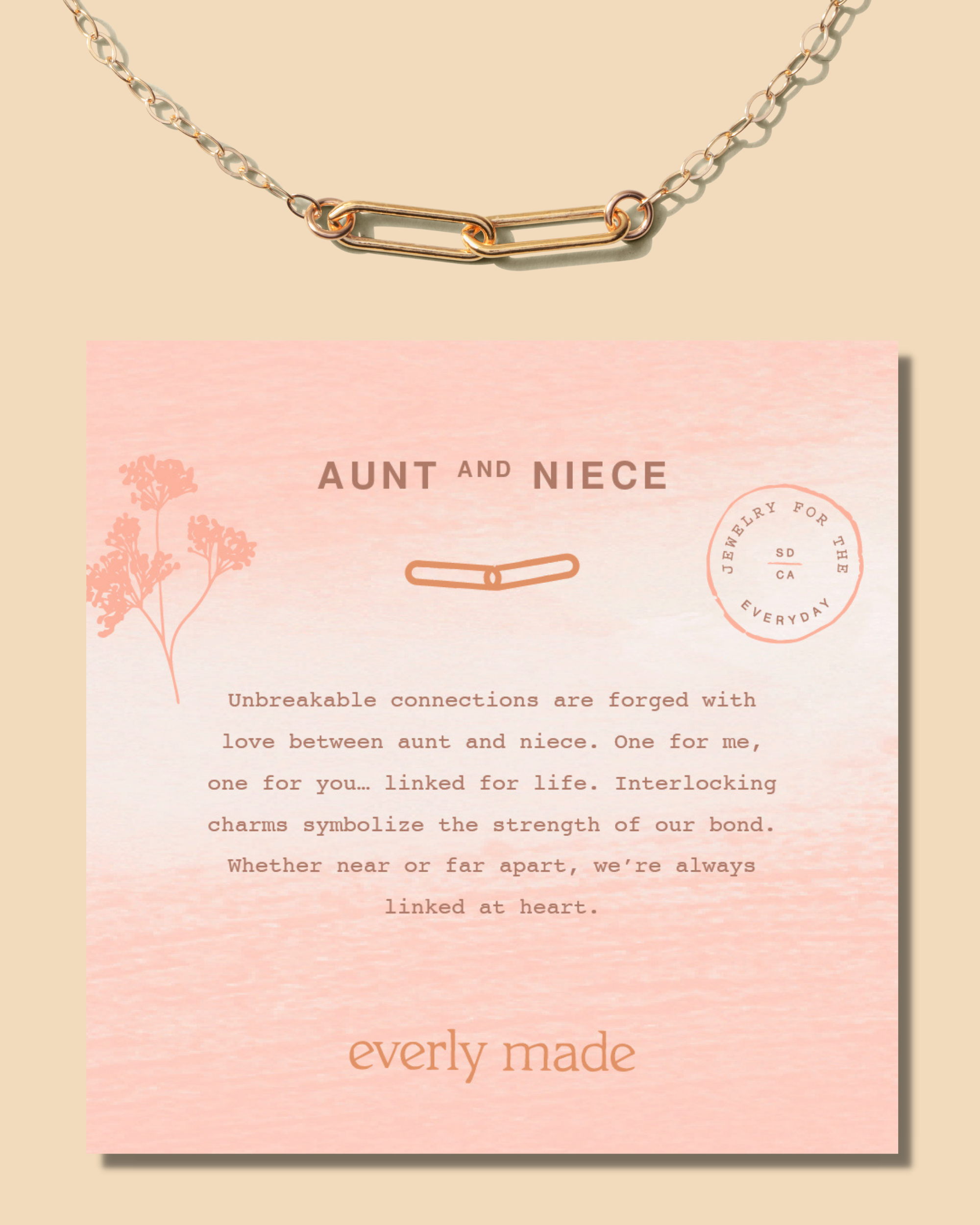 Aunt and Nieces Perfect Pair Interlocking Circle Necklace - 14K White Gold