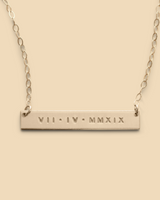 Roman Numerals Bar Necklace