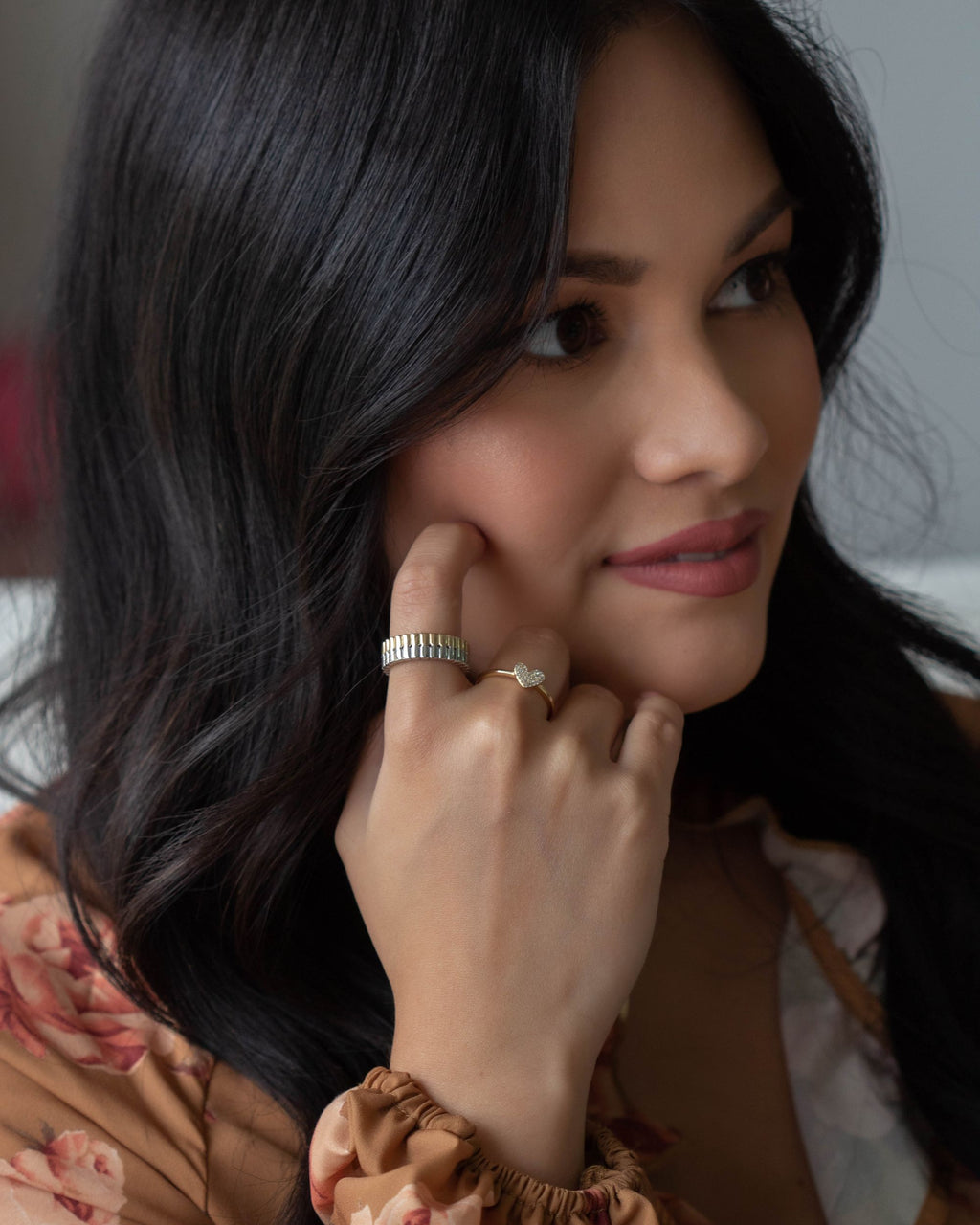 Split Ridge Ring Two Tone Mixed Metal Band Ring - Everly Made